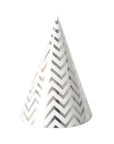 6pcs Party Hats (Metallic Silver Zig Zig)