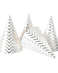6pcs Party Hats (Metallic Silver Zig Zig)