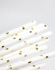Metallic Gold Star Paper Straws
