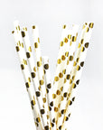 Metallic Gold Circle Paper Straws