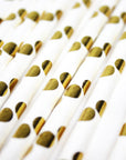 Metallic Gold Circle Paper Straws