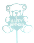 Happy Birthday Teddy Bear Cake Topper (Blue)