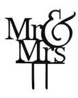 Mr & Mrs Jumbo Black Cake Topper