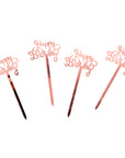 4pk Happy Birthday Cupcake Toppers (Rose Gold)