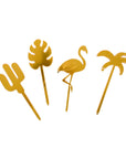 Tropical Gold Cupcake Toppers (4pk)