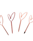 Love Heart Rose Gold Cupcake Toppers (4pk)