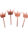 Crown Rose Gold Cupcake Toppers (4pk)