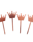 Crown Rose Gold Cupcake Toppers (4pk)