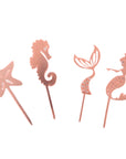 Under the Sea Rose Gold Cupcake Toppers (4pk)