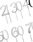 Jumbo Number Cake Toppers (Silver)