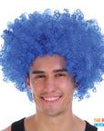 Mens Afro Wig (Blue)