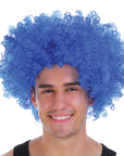 Mens Afro Wig (Blue)