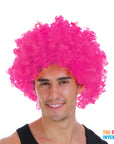 Mens Afro Wig (Hot Pink)