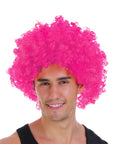 Mens Afro Wig (Hot Pink)