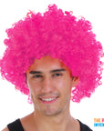 Mens Afro Wig (Hot Pink)