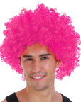 Mens Afro Wig (Hot Pink)