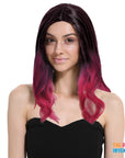 Wavy Two Tone Wig (Black / Pink)