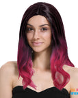 Wavy Two Tone Wig (Black / Pink)