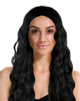 Long Wavy Middle Part Wig (Black)