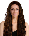 Long Wavy Middle Part Wig (Brown)