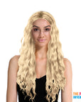 Long Wavy Middle Part Wig (Blonde)