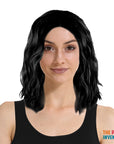 Lob Wavy Middle Part Wig (Black)