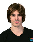 Mens Middle Part Wig (Dark Brown)