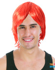 Mens Middle Part Wig (Red)