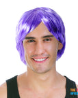 Mens Middle Part Wig (Purple)