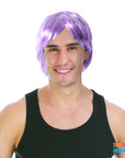 Mens Middle Part Wig ( Light Purple)