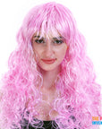 Curly Wig with Fringe (Pink)