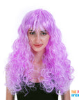 Curly Wig with Fringe (Purple)