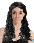 Wet Look Curly Wig (Black)