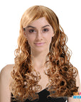 Wet Look Curly Wig (Light Brown)