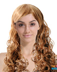 Wet Look Curly Wig (Light Brown)