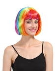 Rainbow Stripe Bob Wig