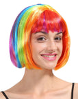 Rainbow Stripe Bob Wig