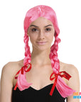 Pink Plaited Wig