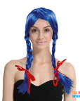 Blue Plaited Wig