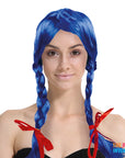 Blue Plaited Wig