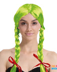 Green Plaited Wig
