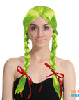 Green Plaited Wig