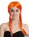 Orange Plaited Wig
