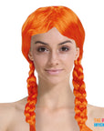 Orange Plaited Wig