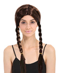 Brown Plaited Wig