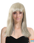 Long Blonde Lob Wig with Fringe