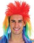 Rainbow Spiky Punk Rock Wig