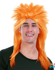 Orange Spiky Punk Rock Wig