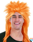 Orange Spiky Punk Rock Wig