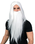 White Wizard Wig & Beard Set